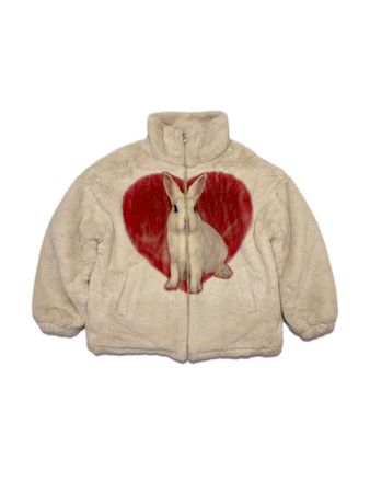 Rabbit Heart Fur Jacket IVORY(01/20 배송) - KATER