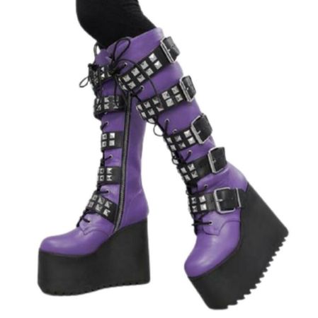 purple black goth boots - Google Search