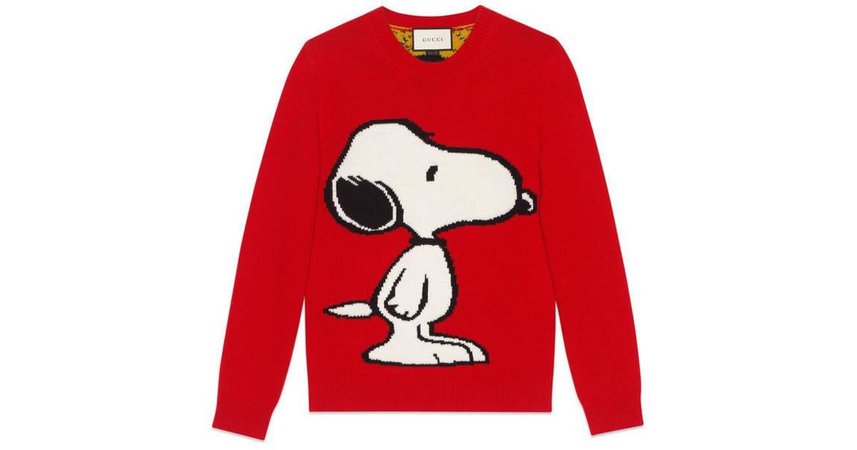 GUCCI Red Snoopy Tiger Stripe Sweater