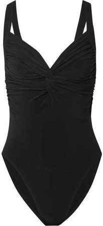 Twist Mio Ruched Swimsuit - Black