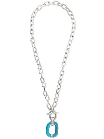 Paco Rabanne Long Chunky Chain Necklace 20PBB0088MET078 Silver | Farfetch
