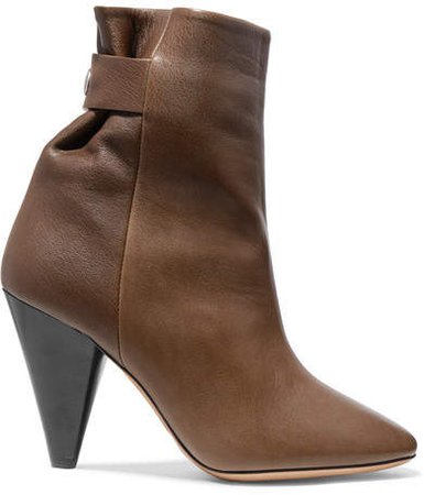 Lystal Leather Ankle Boots - Brown