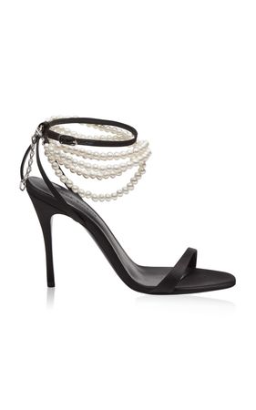 Pearl-Embellished Leather Heeled Sandals By Magda Butrym | Moda Operandi