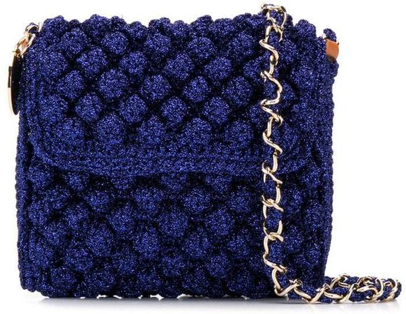 lurex knit crossbody bag