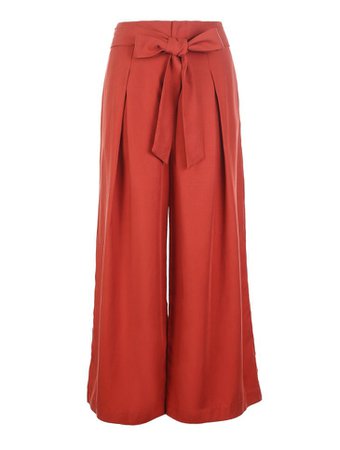 Cropped wide leg casual pants
