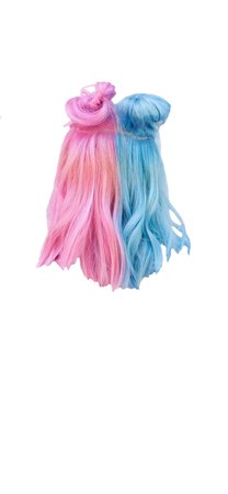cotton candy split hair