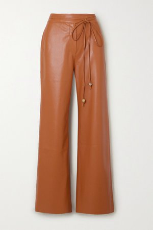 Camel Chimo vegan leather straight-leg pants | Nanushka | NET-A-PORTER