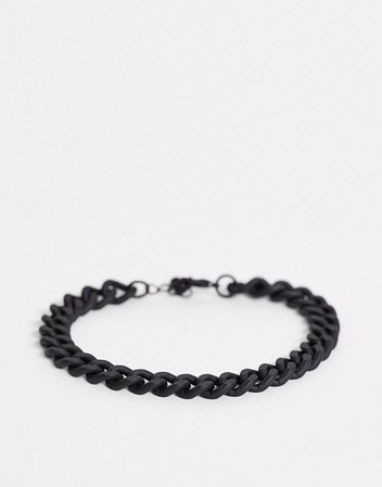 ASOS DESIGN midweight chain bracelet in black | ASOS