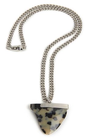 SHARKTOOTH NECKLACE Black Crystals | Sterling Silver Chain