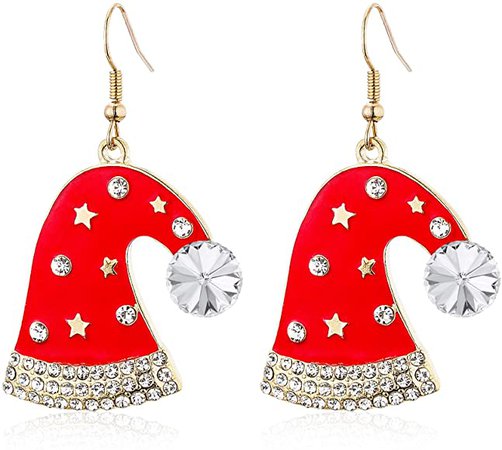 Amazon.com: Vanjewnol Christmas Santa Hat Earrings Holiday Earrings for Women Dangle Earrins Cute Christmas Acessories for Women E01A: Clothing