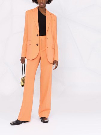 Dsquared2 logo-plaque tailored straight-leg trousers - FARFETCH