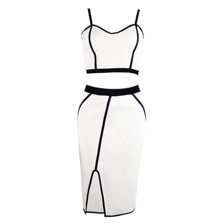 White & Black Two Piece Dress