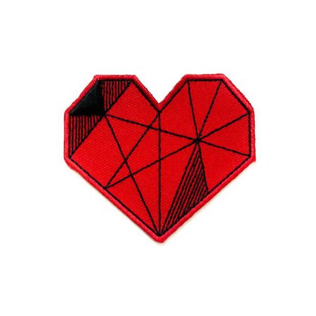 Red Geometric Heart (Sticker Patch) – Tattoo it - Patches & Pins