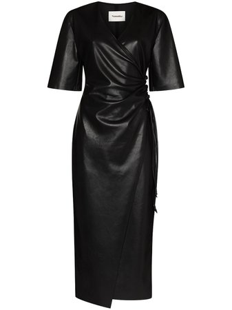 Shop black Nanushka Helisa short-sleeve wrap dress with Express Delivery - Farfetch