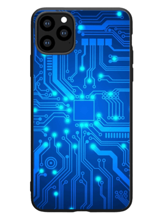 blue cyber phone case