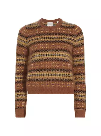 Shop D Ô E N Fran Fair Isle-Inspired Wool-Mohair Sweater | Saks Fifth Avenue