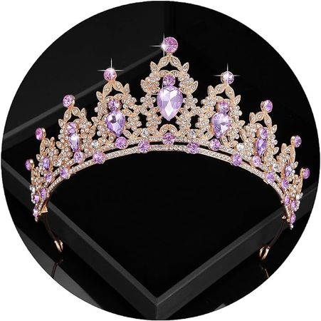 Amazon.com: Kamirola - Queen Crown and Tiaras Princess Crown for Women and Girls Crystal Headbands for Bridal, Princess for Wedding and Party (Gold&Purple) : Beauty & Personal Care