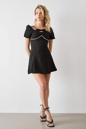 Jaylah Puff Sleeve White Mini Dress | J.ING Mini Dresses