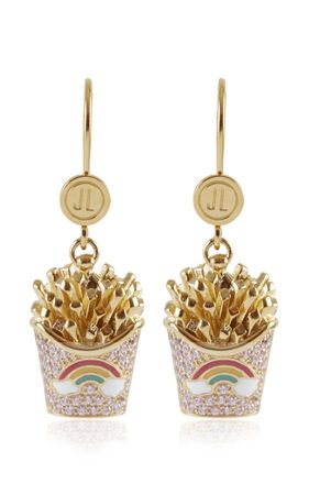 Rainbow French Fries 14k Gold-Plated Earrings By Judith Leiber | Moda Operandi