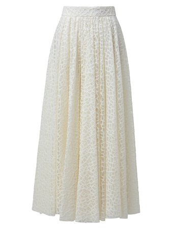 Akris Tiled Lace Maxi Skirt