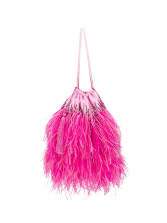 Attico Feather Pouch In Pink | ModeSens