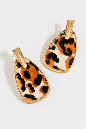 Ashlynn Leopard Drop Earrings | francesca's