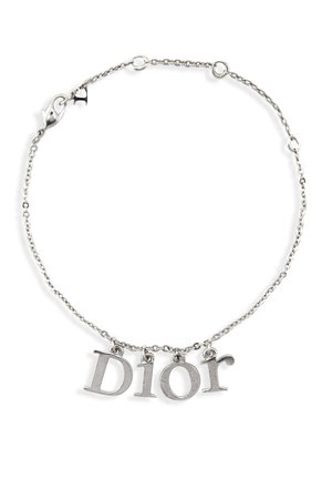 Christian Dior Letter Pendant Bracelet (Silver) | Rent Christian Dior jewelry for $29/month