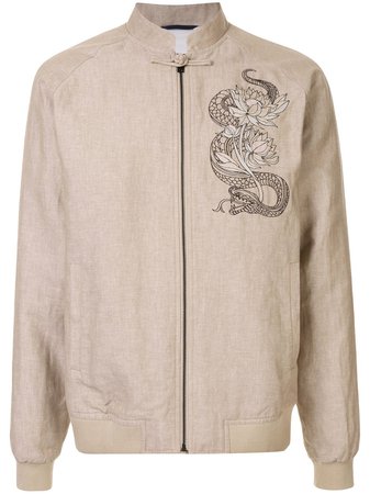 SHANGHAI TANG Embroidered zip-up Bomber Jacket - Farfetch
