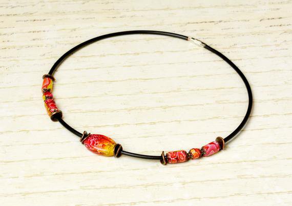 red yellow orange necklace - Google Search