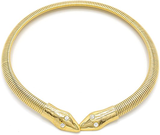 Amazon.com: Marshal Metal Manufactory Fashion NecKlace 18K Gold Plated Brass Omega ChoKer NecKlace (10mm): Clothing, Shoes & Jewelry