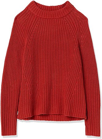 Amazon.com: Amazon Brand - Goodthreads Women's Relaxed Fit Cotton Shaker Stitch Mock Neck Sweater, Oatmeal/Gold Stripe, X-Large: Clothing