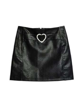TOPSHOP HEART BUCKLE MINI SKIRT WITH