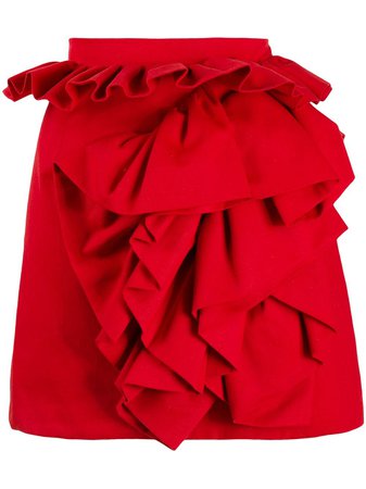 Loulou ruffled trim mini skirt red SH2010217RED - Farfetch