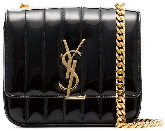 black Vicky small patent leather cross body bag