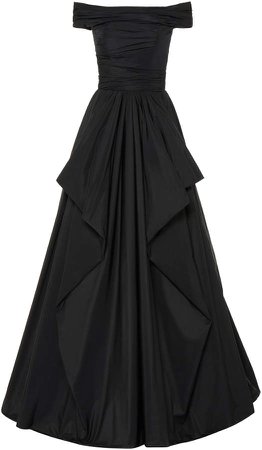 Zuhair Murad Off-The-Shoulder Ruched Taffeta Gown Size: 32
