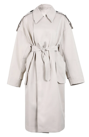 Women belted trench coat