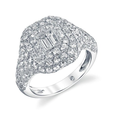 diamond baguette pave ring | Shay jewerly