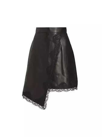 Shop Alexander McQueen Leather Asymmetric Skirt | Saks Fifth Avenue