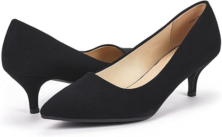 Amazon.com | DREAM PAIRS Women's Moda Black Suede Low Heel D'Orsay Pointed Toe Pump Shoes Size 8.5 M US | Pumps