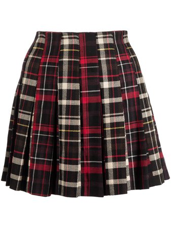 Shop Alice+Olivia plaid-print pleated skirt with Express Delivery - FARFETCH