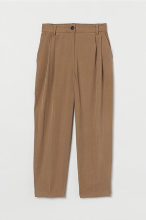 Fitted Twill Pants - Dark beige - Ladies | H&M US