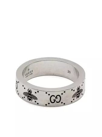 Gucci GG And Bee Engraved Wide Ring - Farfetch