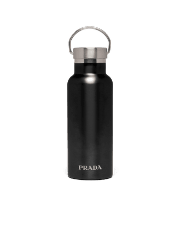 Black Stainless steel water bottle, 500 ml | Prada