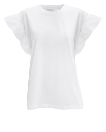 Flute Sleeve White T-Shirt