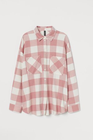 Cotton Flannel Shirt - Pink