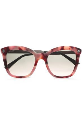 D-frame printed acetate and silver-tone sunglasses | GUCCI | Sale up to 70% off | THE OUTNET
