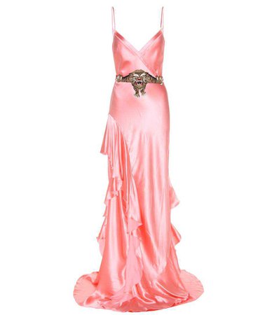Ruffled Silk-Blend Gown | Gucci - mytheresa.com