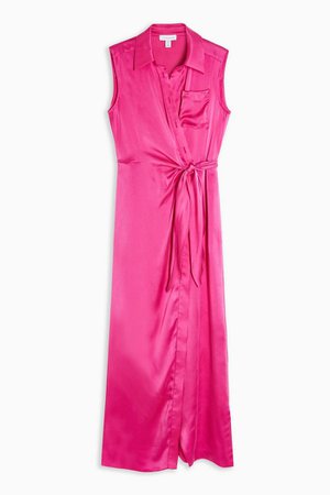 **Hot Pink Silk Maxi Dress By Boutique | Topshop