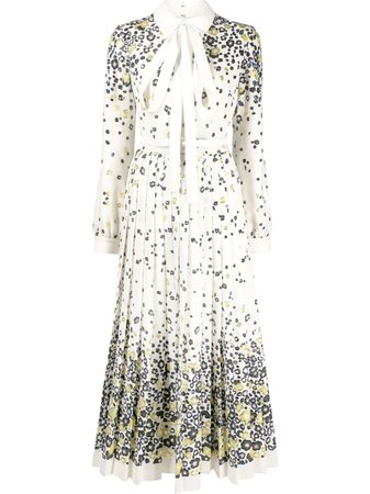 Elie Saab floral-embellished Pleated Dress - Farfetch