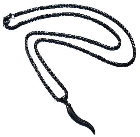 black italian horn necklace